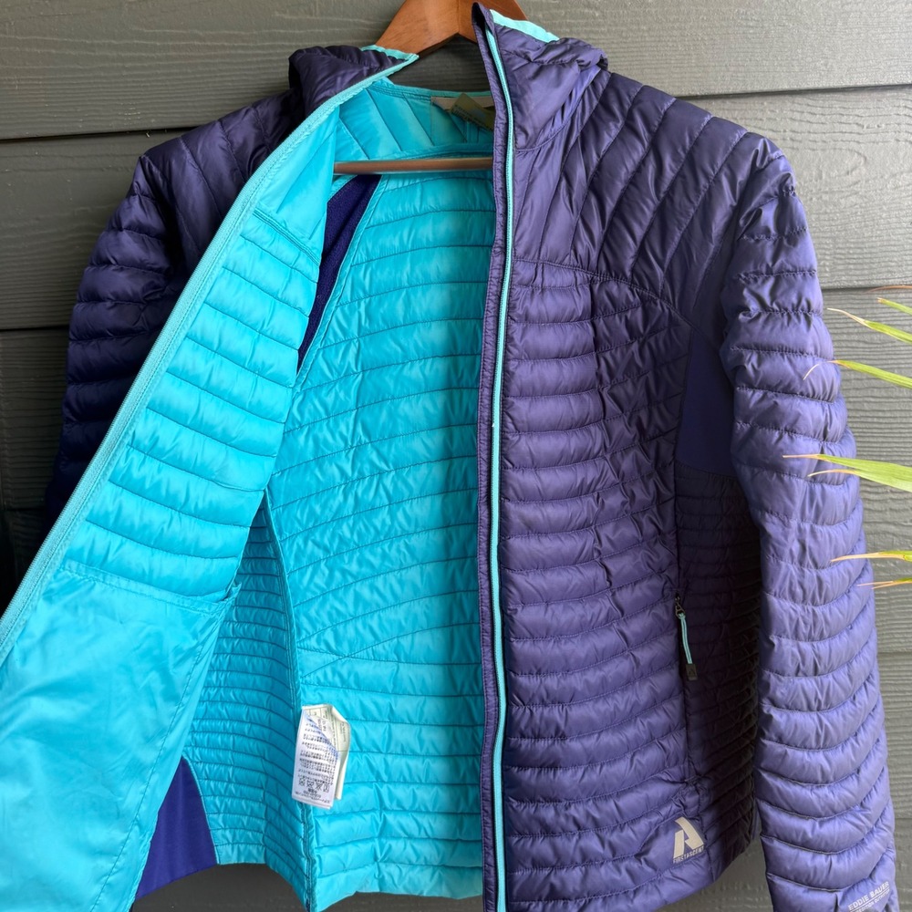 Eddie Bauer First Ascent Womens Large Purple Puffer Hooded Down Jacket 33225108 - Picture 11 of 12